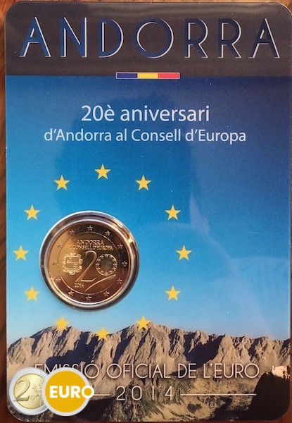 2 euros Andorre 2014 - Conseil de l'Europe BU FDC Coincard