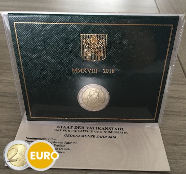 2 euro Vatican 2018 - Padre Pio BU FDC