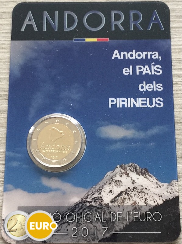 2 euros Andorra 2017 - El país de los Pirineos BU FDC Coincard