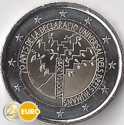 2 euro Andorra 2018 - 70 years human rights UNC