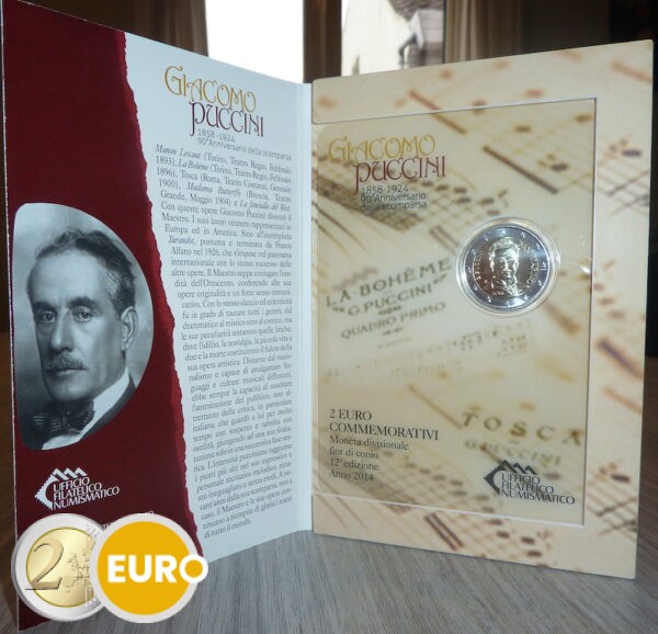 2 euros San Marino 2014 - Giacomo Puccini BU FDC