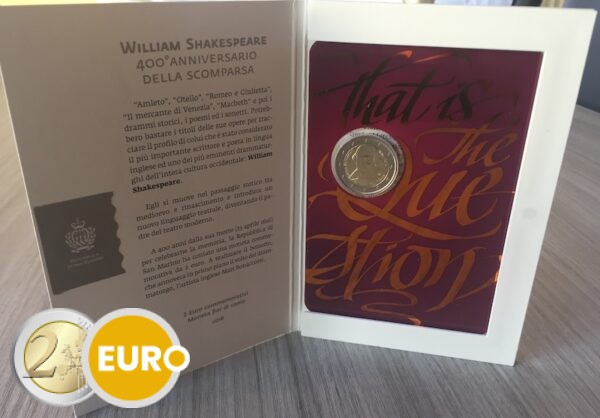 2 euros Saint-Marin 2016 - Shakespeare BU FDC