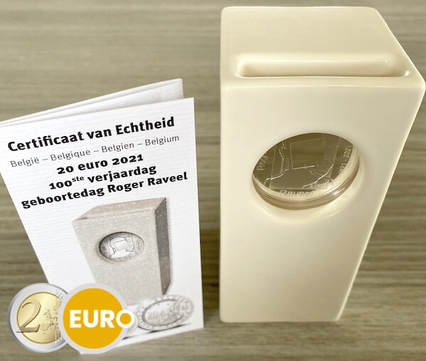 20 euros Belgique 2021 - Raveel BE Proof Argent céramique
