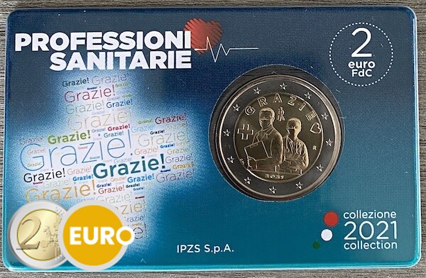 2 euro Italy 2021 - Grazie Health care BU FDC Coincard