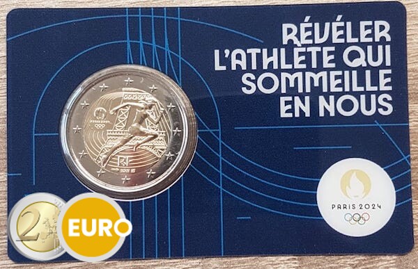 2 euros France 2021 - Remise drapeau olympique BU FDC Coincard