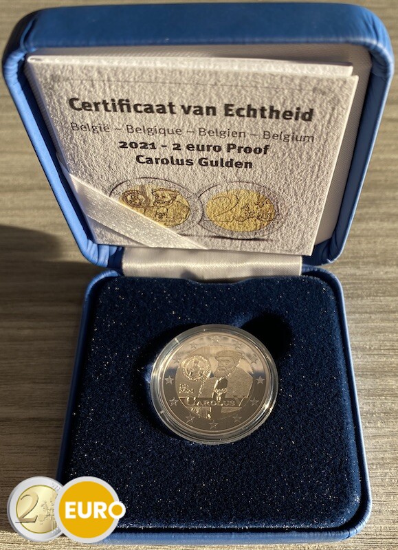 2 euro Belgium 2021 - 500 years Carolus guilder BE Proof