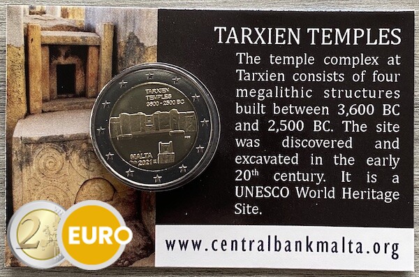 2 euros Malte 2021 - Temple Tarxien BU FDC Coincard Poinçon MdP