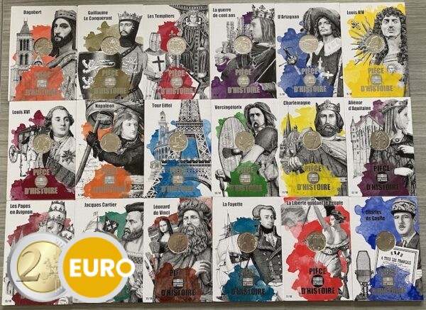 18 x 10 euros Francia 2019 - Historia de Francia UNC plata en blister