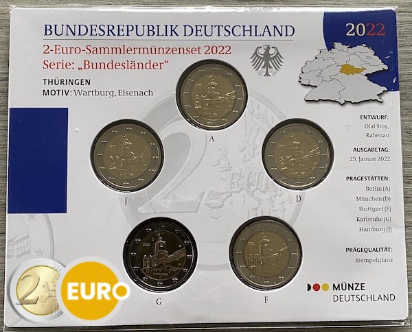 2 euro Duitsland 2022 - ADFGJ Thuringen BU FDC