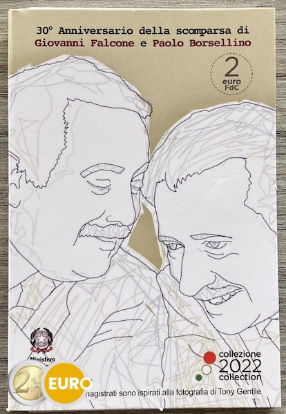 2 euro Italie 2022 - Falcone en Borsellino BU FDC Coincard