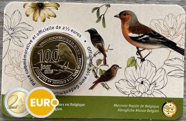2,50 Euro Belgien 2022 - Vogelschutz Stgl. Coincard FR