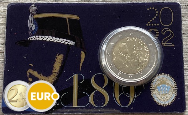 2 euro San Marino 2022 - Sint Marinus BU FDC Coincard Gendarmerie
