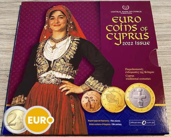 Euro set BU FDC Cyprus 2022 - Traditional costumes