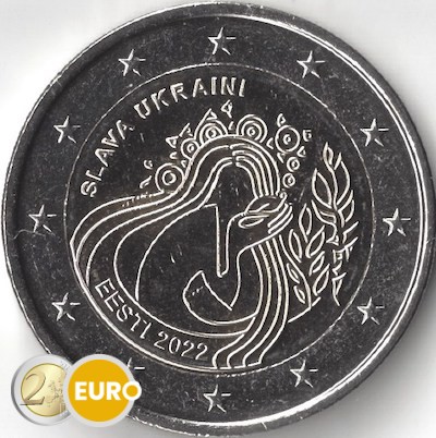 2 euros Estonie 2022 - L'Ukraine et liberté UNC