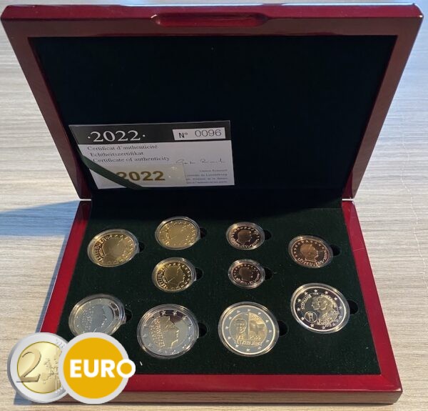 Euro set BE Proof Luxemburg 2022 + 2 x 2 euro Huwelijk Vlag Muntteken