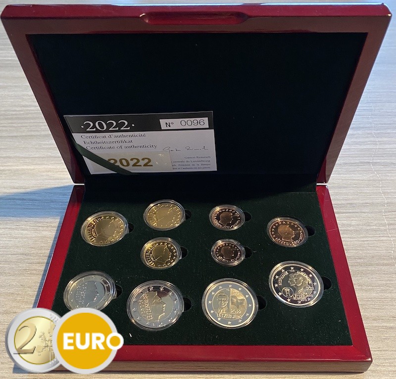 Série euro BE Proof Luxembourg 2022 + 2 x 2 euros poinçon MdP