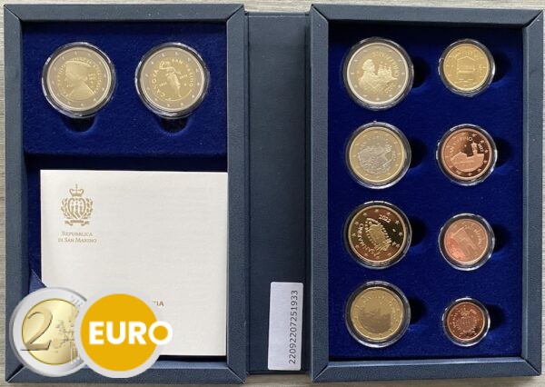 Euro set BE Proof San Marino 2022 + 2 x 2 euro commemorative