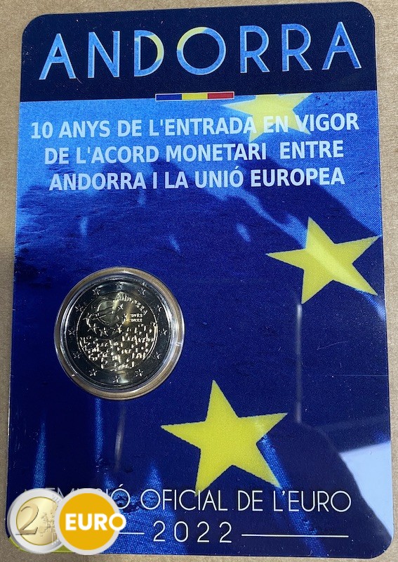 2 euros Andorre 2022 - Accord monétaire UE BU FDC Coincard