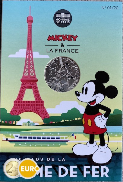 10 Euro Frankreich 2018 - Mickey Zu Füßen der Eisernen Lady - in Coincard
