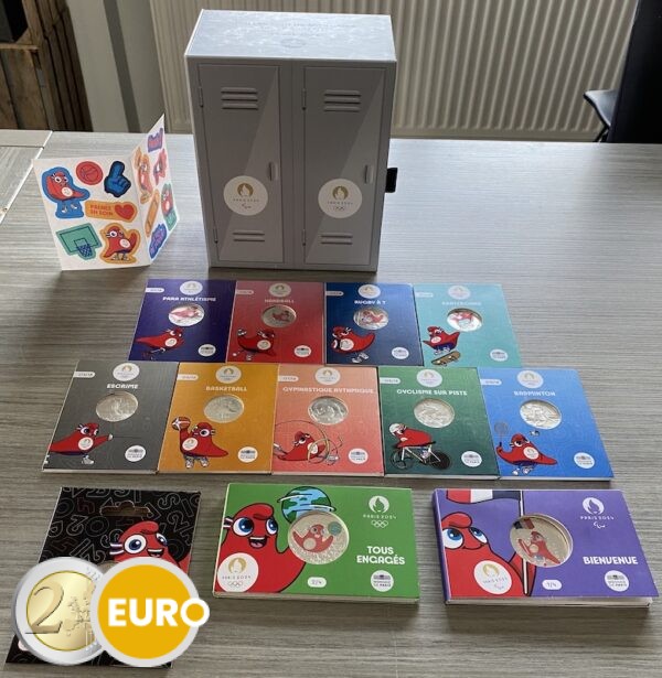 9 x 10 euro France 2023 - Phryges UNC Silver in blister - wave 1 + collector box + 2 x 50 euro + medal