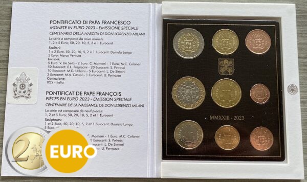 Euro set BU FDC Vatican 2023 + 5 euro Don Lorenzo Milani