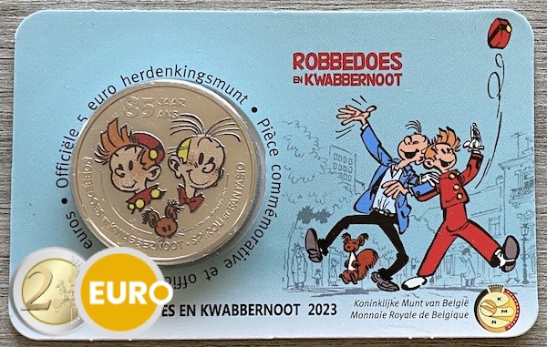 5 euros Belgique 2023 - Spirou et Fantasio BU FDC Coincard Colorisé
