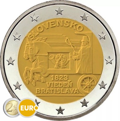 2 euros Slovaquie 2023 - Courrier express à cheval UNC