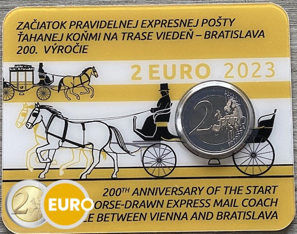 2 Euro Slowakei 2023 - Expresspost zu Pferd Stgl. Coincard