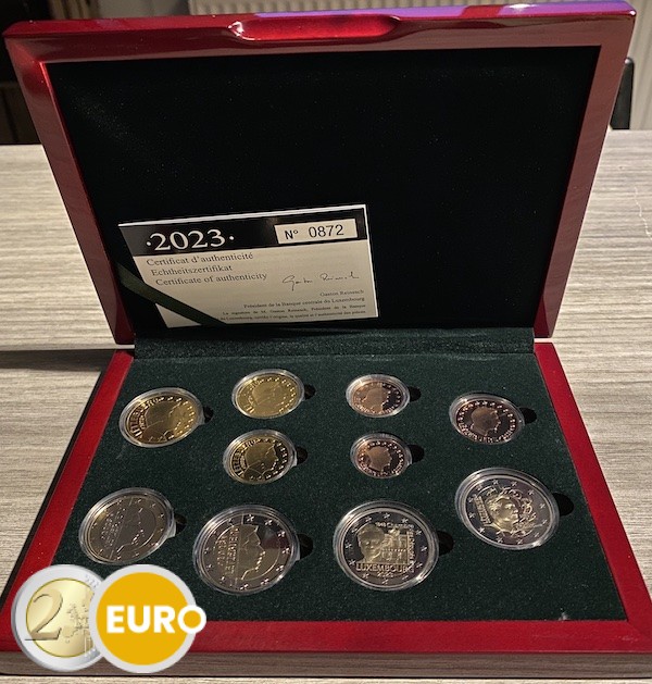 Euro set BE Proof Luxemburg 2023 + 2 x 2 euro Kamer IOC Kremnica muntteken