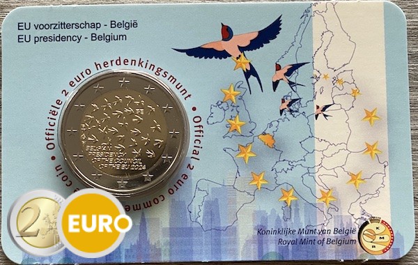 2 euros Belgique 2024 - Présidence de l'UE BU FDC Coincard NL