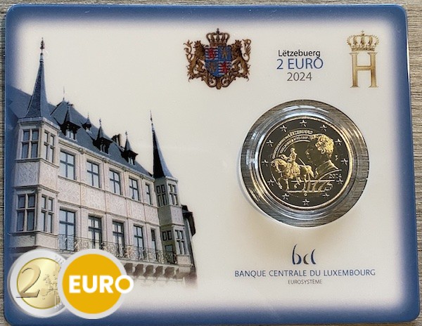 2 euros Luxembourg 2024 - 175 and décès du Grand-Duc Guillaume II BU FDC Coincard poinçon KNM