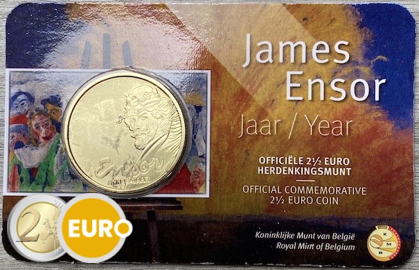 2,50 euros Belgique 2024 - Année James Ensor BU FDC Coincard NL + NFT JNF
