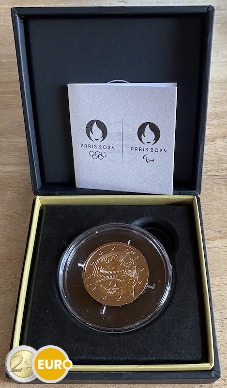 2 Euro Frankreich 2024 - Olympische Fackel Reverse Proof PP