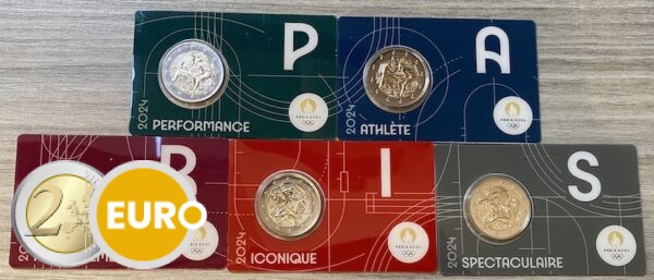 5 x 2 euro France 2024 - Hercules wrestling - Notre Dame BU FDC Coincard