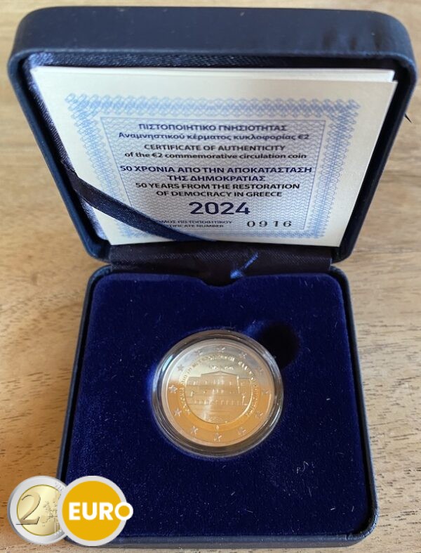 2 euros Grecia 2024 - Democracia BE Proof