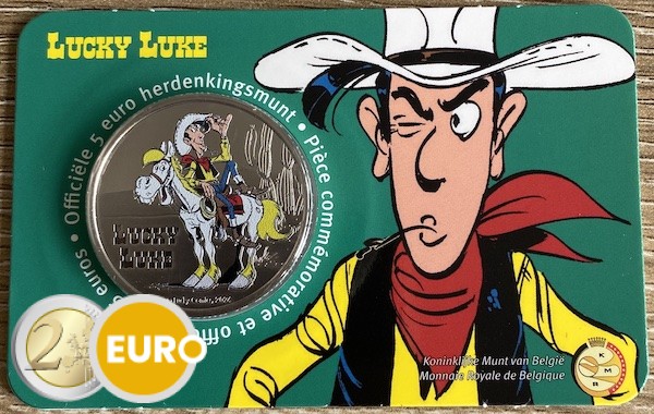 5 euros Belgique 2024 - Lucky Luke BU FDC Coincard colorisé
