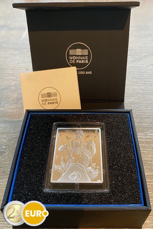 10 euros Francia 2024 - 30 años rey león BE Proof plata rectangular