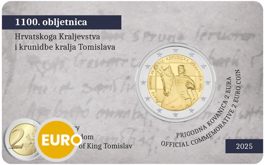 2 euros Croatie 2025 - 1100 ans Croatie BU FDC Coincard