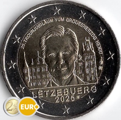 2 euros Luxembourg 2025 - 25 ans accession au trône Henri UNC