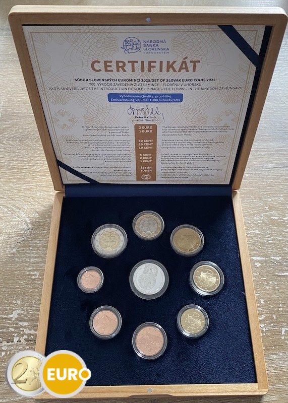 Série euro BE Proof Slovaquie 2025 - Coffret en bois