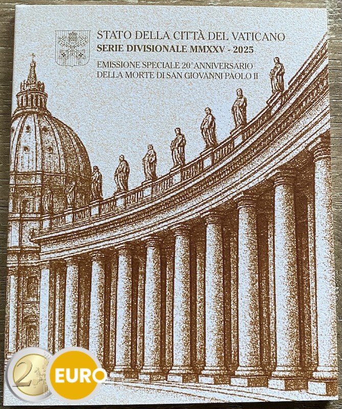 Série euro BU FDC Vatican 2025 + 5 euros Jean-Paul II