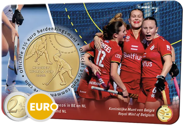 2,50 euros Belgique 2026 - Championnat du monde de hockey BU FDC Coincard NL