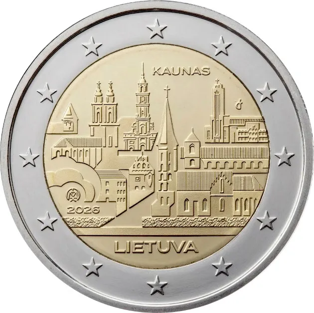 2 euros Lituanie 2026 - Ville de Kaunas UNC