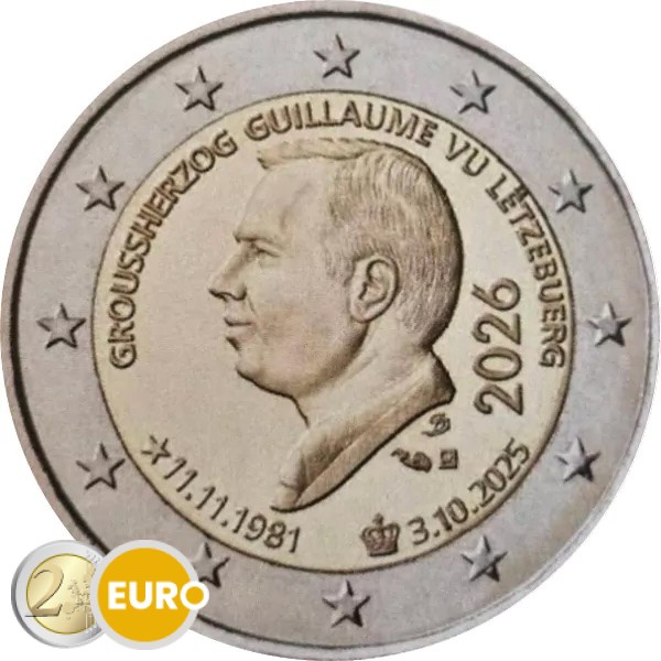 2 euros Luxemburgo 2026 - Subida al trono Guillermo UNC
