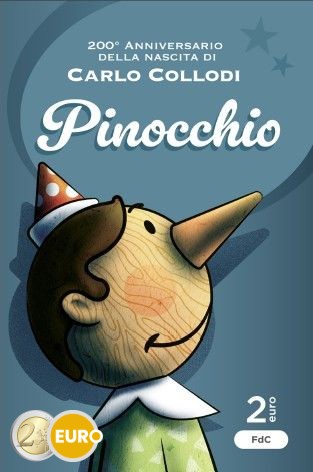 2 euros Italie 2026 - Carlo Collodi Pinocchio BU FDC Coincard