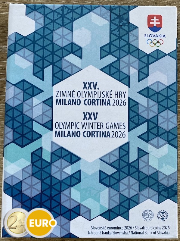 Serie de euro BE Proof Eslovaquia 2026 - Juegos Olímpicos de Invierno de Milán y Cortina