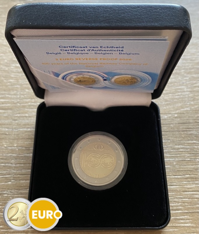 2 euros Belgique 2026 - SNCB BE Polissage inversé