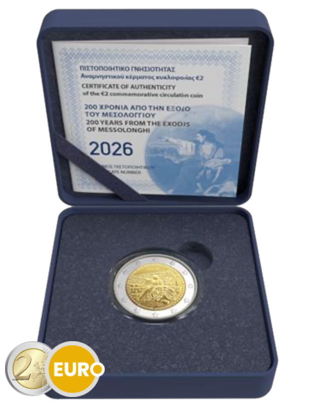 2 euros Grèce 2026 - La sortie de Messolonghi BE Proof
