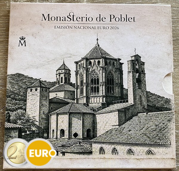 Série euro BU FDC Espagne 2026 + 2 x 2 euros - Poblet