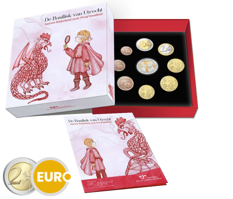 Série euro BE Proof Pays-Bas 2026 Basilic d'Utrecht